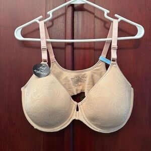Bali Women's Front Close Beige Full Coverage Bra NWT 42C